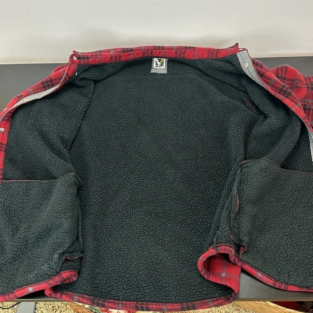 Voyager Plaid‎ Polar Fleece Snap Front Shirt Jacket Shacket XL Workwear Outddor